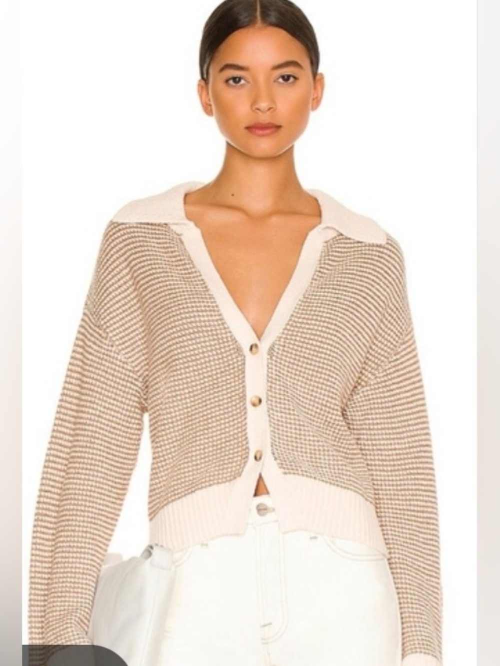 Revolve One Grey Day Brito Cardigan Sweater, Large